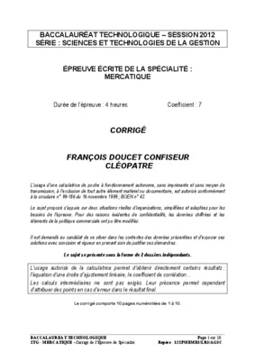 etude de cas doucet cleopatre Book