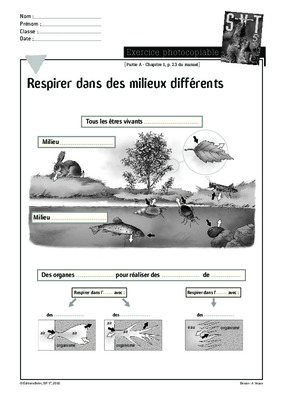 respirer dans des milieux de vie differents belin svt 5eme Book