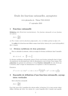 fascicule des fonctions rationnelles Book