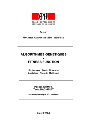 fonction d_adaptation fitness en genetique Book