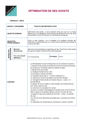 optimisation de la foction achats Book