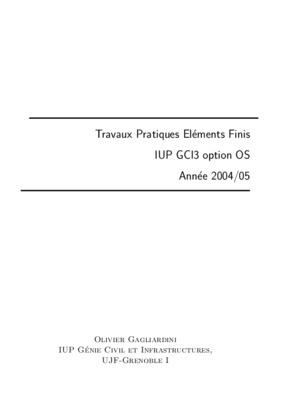 elements finis travaux pratiques Book