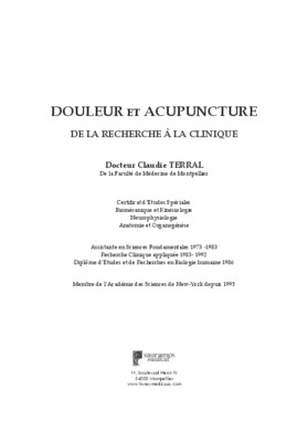 acupuncture et douleur Book