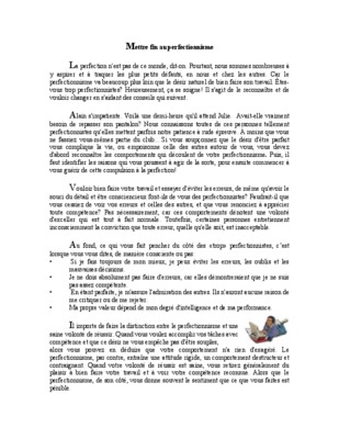 perfectionnisme Book