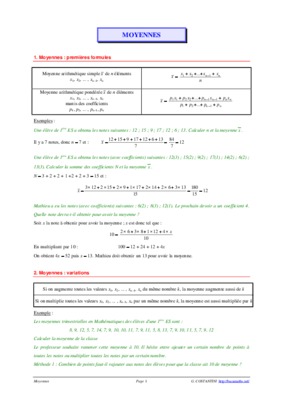 exercices moyennes harmoniques Book