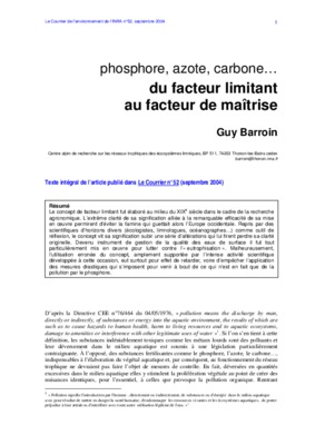 facteur ecologique limitant Book