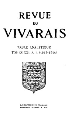 haut vivarais Book