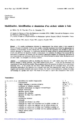 simulation d_un sechoir solaire Book