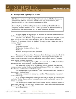 night wiesel Book