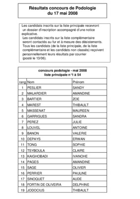 concours podologie Book
