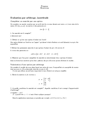 evaluation des actions finance exercices Book