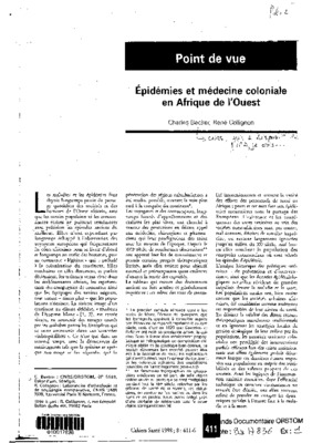 la lutte contre les epidemies en afrique coloniale Book