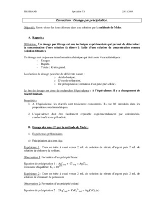 dosage par precipitation correction Book