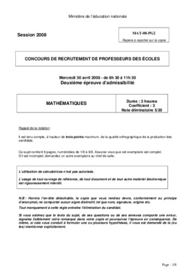 session 2008 deuxieme epreuve d_admissibilite Book