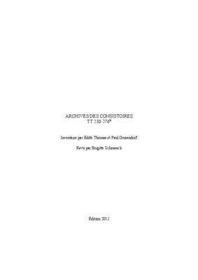 consistoires Book