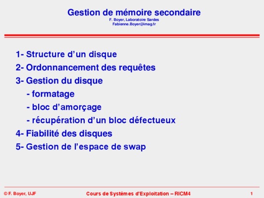 gestion memoire secondaire Book