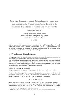les principes de denombrement Book