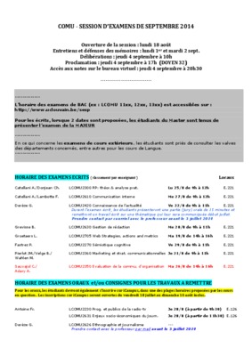 calendrier des examens oraux partiel licence droit paris 13 Book
