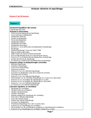 equilibrage de vibration de rotationen l3 pdf Book