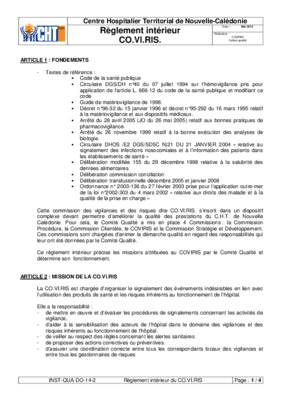 reglement interieurs coviris Book