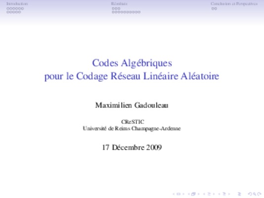 codes algebriques Book