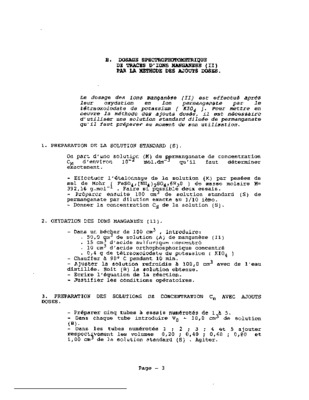 dosage du manganese Book