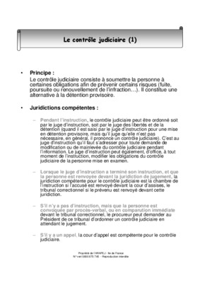non respect du controle judiciaire Book