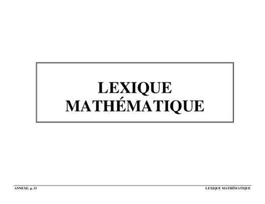 lexique mathematique tle Book
