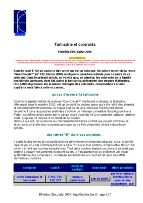 obtention de tartrazine Book