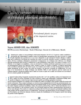 la desinclusion des canines maxillaires retenues une chirurgie parodontale orthodontique essentielle aos 2008 Book