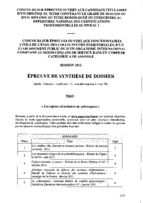 gendarmerie synthese de dossier Book