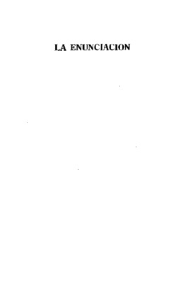 la enunciacion una postura epistemologica Book