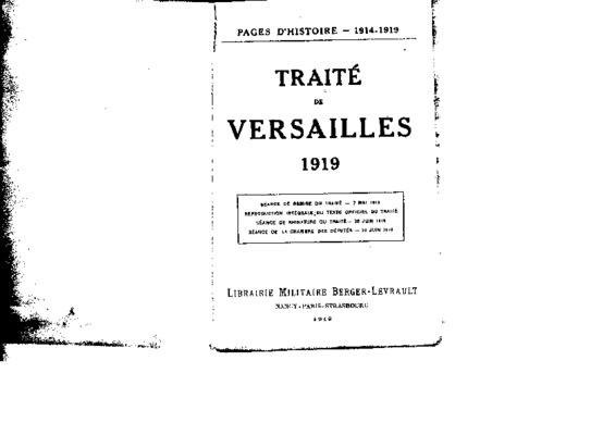 traite de versailles Book
