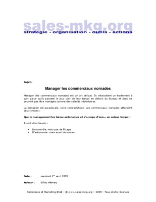 commerciaux nomades Book