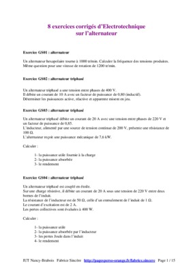 exercices corrige alternateur Book