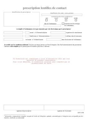 fiche contact prescription Book
