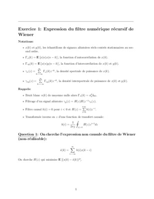 exercice corrige synthese filtre numerique rif Book
