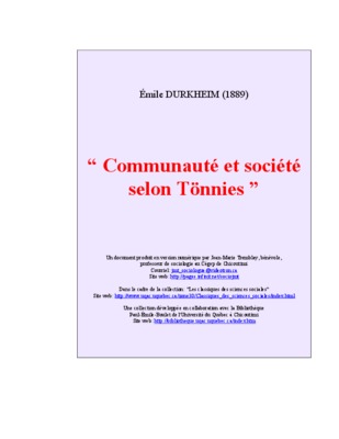 ferdinand tonnies Book
