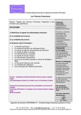 les theories financieres et l_information Book