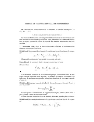 td de mesure de tendance centrale et dispersion Book