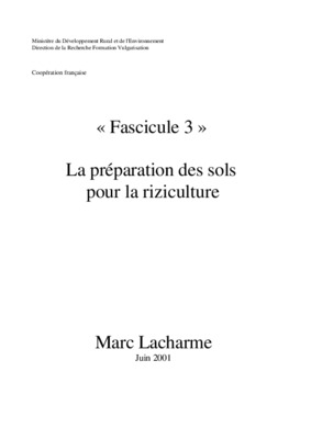 fiche technique du systaime riziculture irriguee sri Book