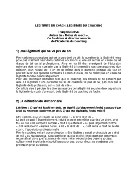la legitimite du coaching Book