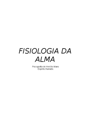 fisiologia da alma Book