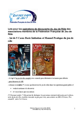 jeu de role vente Book