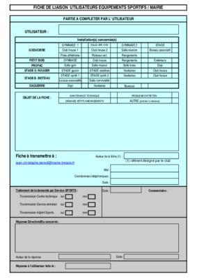 fiche de liaison service bloc service Book