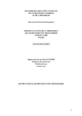 sujet capes italien pdf Book