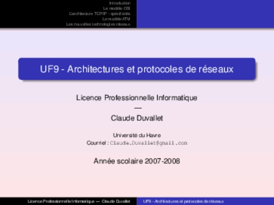 architectures et protocoles Book