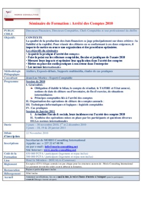 arrete des comptes Book