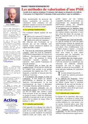 les methodes de valorisation des banques Book