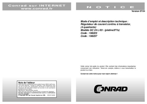 mode d emploi regulateur geminox 20 c Book
